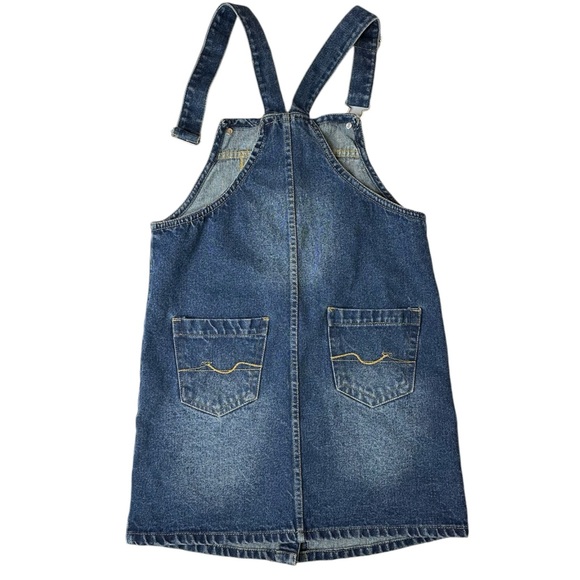 7 For All Mankind Dress Girls Size Large Blue Denim Overall Button Up Casual NWT - Picture 2 of 5
